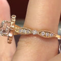 Rose Gold Queen Charm Ring For Women With Round Zircon Engagement Fashion Jewelry view 2