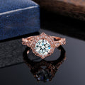 Rose Gold Queen Charm Ring For Women With Round Zircon Engagement Fashion Jewelry view 3