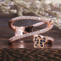 Creative Blue Butterfly Shape Ring With Micro Paved Zircon Stones Fashion Women's Jewelry view 2
