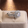 Vintage Luxury Zircon Ring Two Tone Electroplated Statement Goddess Ring For Women view 4
