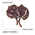 Alloy Rhinestone Leaf Brooch Pin For Elegant Garment Decoration view 7