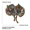 Alloy Rhinestone Leaf Brooch Pin For Elegant Garment Decoration view 5