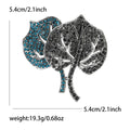 Alloy Rhinestone Leaf Brooch Pin For Elegant Garment Decoration view 6