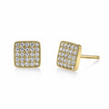 Fashion Minimalist Korean Style Square Copper Stud Earrings With Micro Paved Zircon For Women view 3