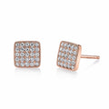 Fashion Minimalist Korean Style Square Copper Stud Earrings With Micro Paved Zircon For Women view 2