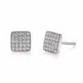Fashion Minimalist Korean Style Square Copper Stud Earrings With Micro Paved Zircon For Women view 1