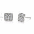 Fashion Minimalist Korean Style Square Copper Stud Earrings With Micro Paved Zircon For Women view 4