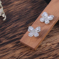 Korean Style Butterfly Earrings With Copper And Rhinestones, Sweet Girl Fashion Jewelry view 6