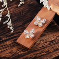 Korean Style Butterfly Earrings With Copper And Rhinestones, Sweet Girl Fashion Jewelry view 4
