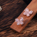 Korean Style Butterfly Earrings With Copper And Rhinestones, Sweet Girl Fashion Jewelry view 3