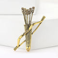 Alloy Rhinestone Bow And Arrow Brooch Pin For Suits view 2