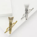 Alloy Rhinestone Bow And Arrow Brooch Pin For Suits view 1