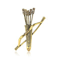 Alloy Rhinestone Bow And Arrow Brooch Pin For Suits view 5
