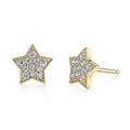 Simple Five Point Star Full Rhinestone Stud Earrings, Trendy Girls Fashion Jewelry view 1