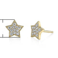 Simple Five Point Star Full Rhinestone Stud Earrings, Trendy Girls Fashion Jewelry view 5