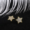 Simple Five Point Star Full Rhinestone Stud Earrings, Trendy Girls Fashion Jewelry view 2