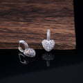 Korean Style Heart Stud Earrings For Women With Zircon Diamond Inlay, Fashion Jewelry Accessories view 3