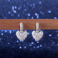 Korean Style Heart Stud Earrings For Women With Zircon Diamond Inlay, Fashion Jewelry Accessories view 6