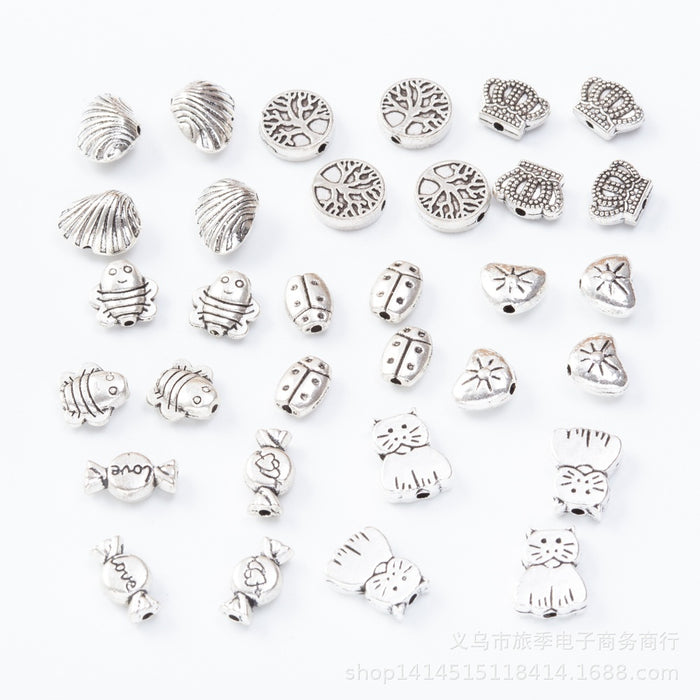 DIY Vintage Zinc Alloy Small Hole Beads Jewelry Accessories For Bracelet Necklace Making