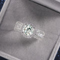 Classic Starry Pave Large Zircon Womens Ring Couple Engagement Style Jewelry view 3