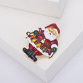 Enamel Alloy Santa Claus Brooch Pin For Festive Apparel Decoration view 3