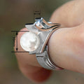 Green Shell Pearl Ring With Zircon Stones, European Style Women's Engagement Jewelry view 4