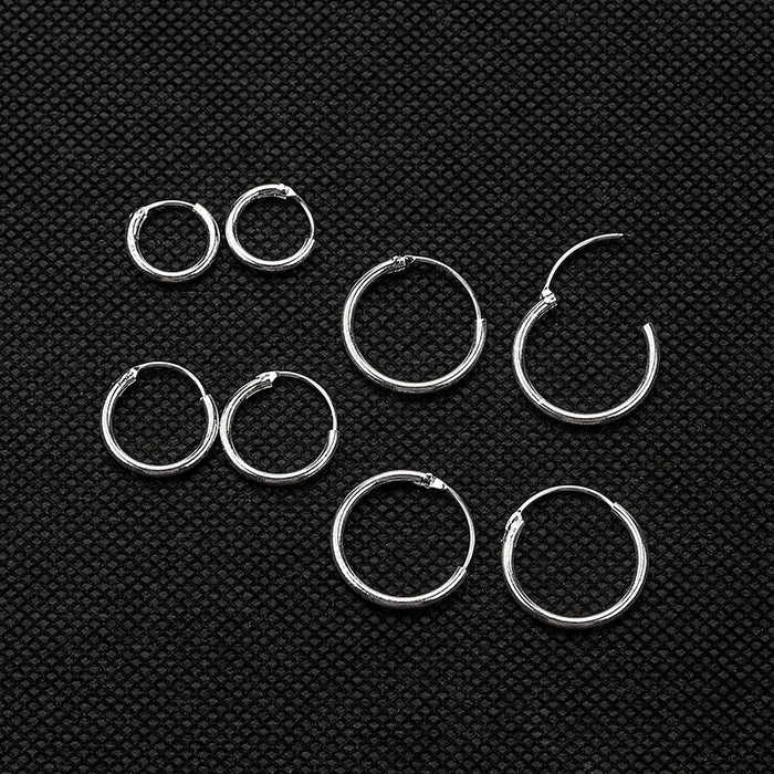 Korean Minimalist Alloy Round Hoop Studs Punk Rock Nightclub Fashion Couple Elegant Earrings