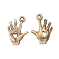 Zinc Alloy Hand Heart Charm Pendant for DIY Necklace Bracelet Jewelry Making view 4