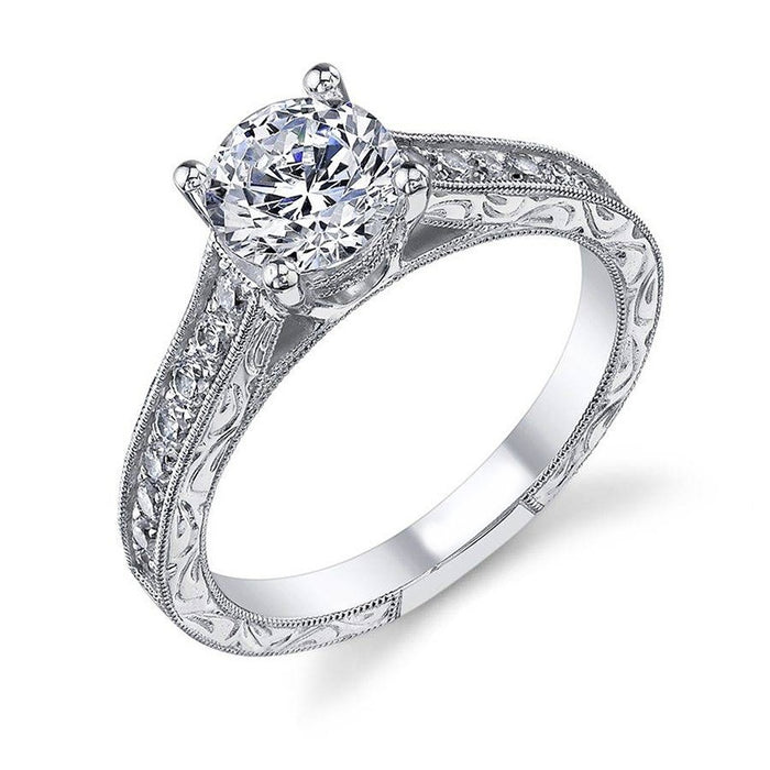 Vintage Luxury Hollow Faux Diamond Ring For Women, Copper Real Gold Plated Jewelry