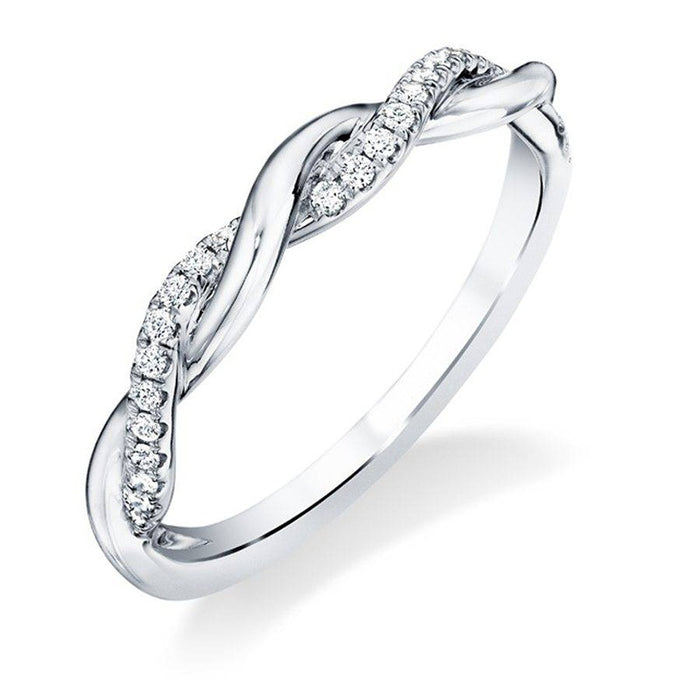 European Minimalist Twisted Copper Ring With Micro Pave Zircon, Women's Index And Midi Ring