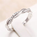 European Minimalist Twisted Copper Ring With Micro Pave Zircon, Women's Index And Midi Ring view 2