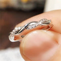 European Minimalist Twisted Copper Ring With Micro Pave Zircon, Women's Index And Midi Ring view 4