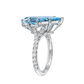 Creative Statement Hollow Out Blue Triangle Stone Ring For Women, Trendy Fashion Jewelry Accessories view 2