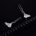 Creative Elegant Ginkgo Leaf Long Earrings For Women, Nature Inspired Fashion Jewelry view 3