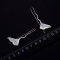 Creative Elegant Ginkgo Leaf Long Earrings For Women, Nature Inspired Fashion Jewelry view 2