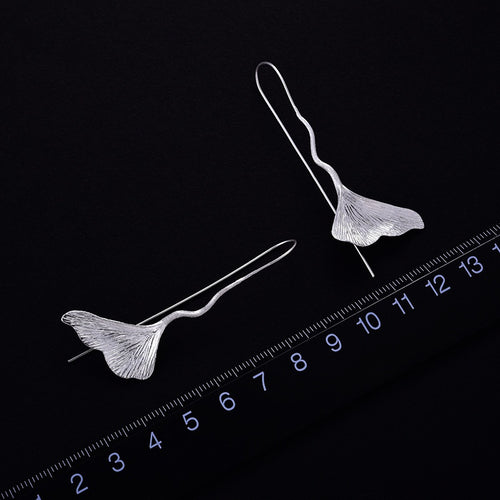 Creative Elegant Ginkgo Leaf Long Earrings For Women, Nature Inspired Fashion Jewelry