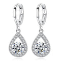 Simple Angel Tear Micro Pave Full Zircon Water Drop Huggie Earrings Fashion Jewelry view 1