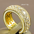 Creative Elegant Alloy Gold Color Full Zircon Round Ring European American Fashion Jewelry view 5