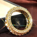 Creative Elegant Alloy Gold Color Full Zircon Round Ring European American Fashion Jewelry view 3