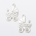 Zinc Alloy Baby Stroller Charm Pendant No.032198 for DIY Necklace Bracelet Jewelry Making view 2