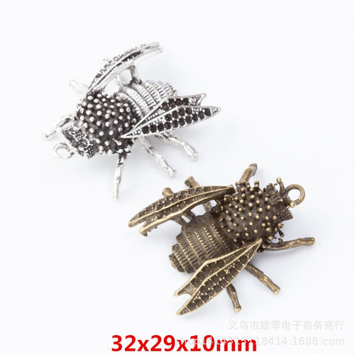 Zinc Alloy Bee Head Charm Pendant for DIY Necklace Bracelet Jewelry Making