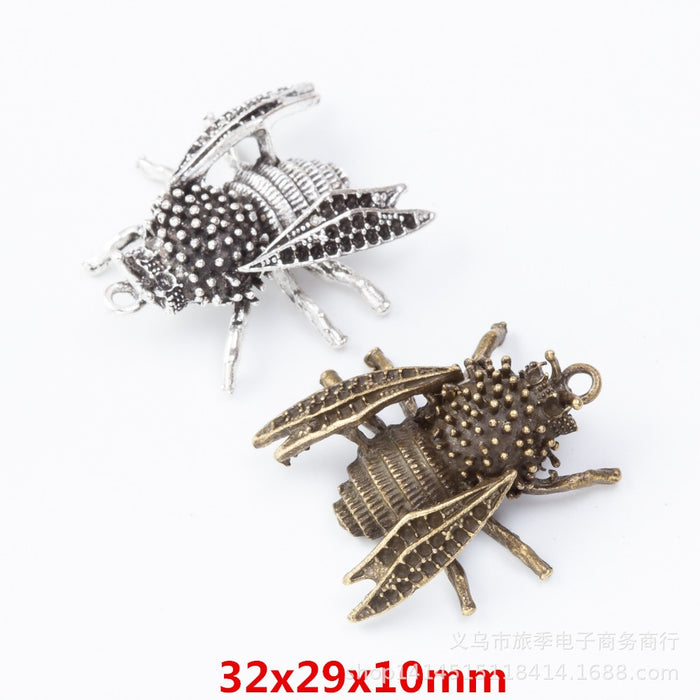 Zinc Alloy Bee Head Charm Pendant for DIY Necklace Bracelet Jewelry Making