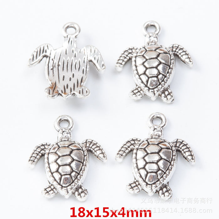 Antique Silver Zinc Alloy Turtle Charm Pendant No.466155 for DIY Necklace Bracelet Jewelry Making