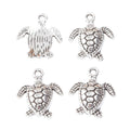 Antique Silver Zinc Alloy Turtle Charm Pendant No.466155 for DIY Necklace Bracelet Jewelry Making view 2