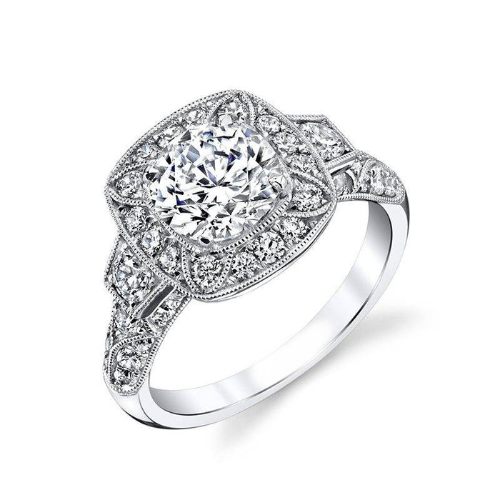 Classic Openwork Floral Texture Wedding Ring For Women, European Style Bridal Jewelry