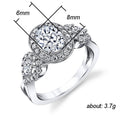 Elegant Hollow Zircon Engagement Ring For Women, Platinum Plated Wedding Jewelry Accessories view 3