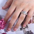 Elegant Hollow Zircon Engagement Ring For Women, Platinum Plated Wedding Jewelry Accessories view 2