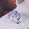 Two Tone Double Row Micro Pave Zircon Ring For Women Fashion Jewelry Accessory view 3