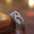 Two Tone Double Row Micro Pave Zircon Ring For Women Fashion Jewelry Accessory view 4