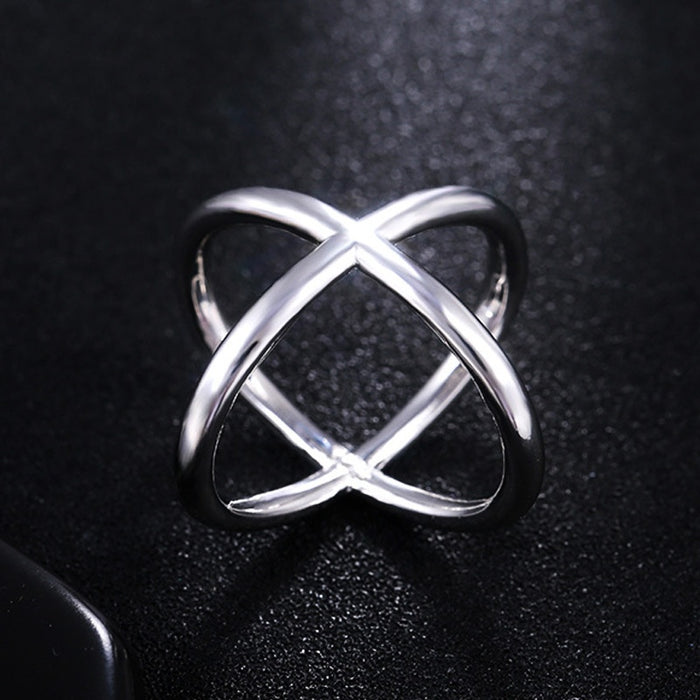 Unisex Hollow Cross Wrap Ring, 3D Open Band Joint Finger Ring For Men And Women